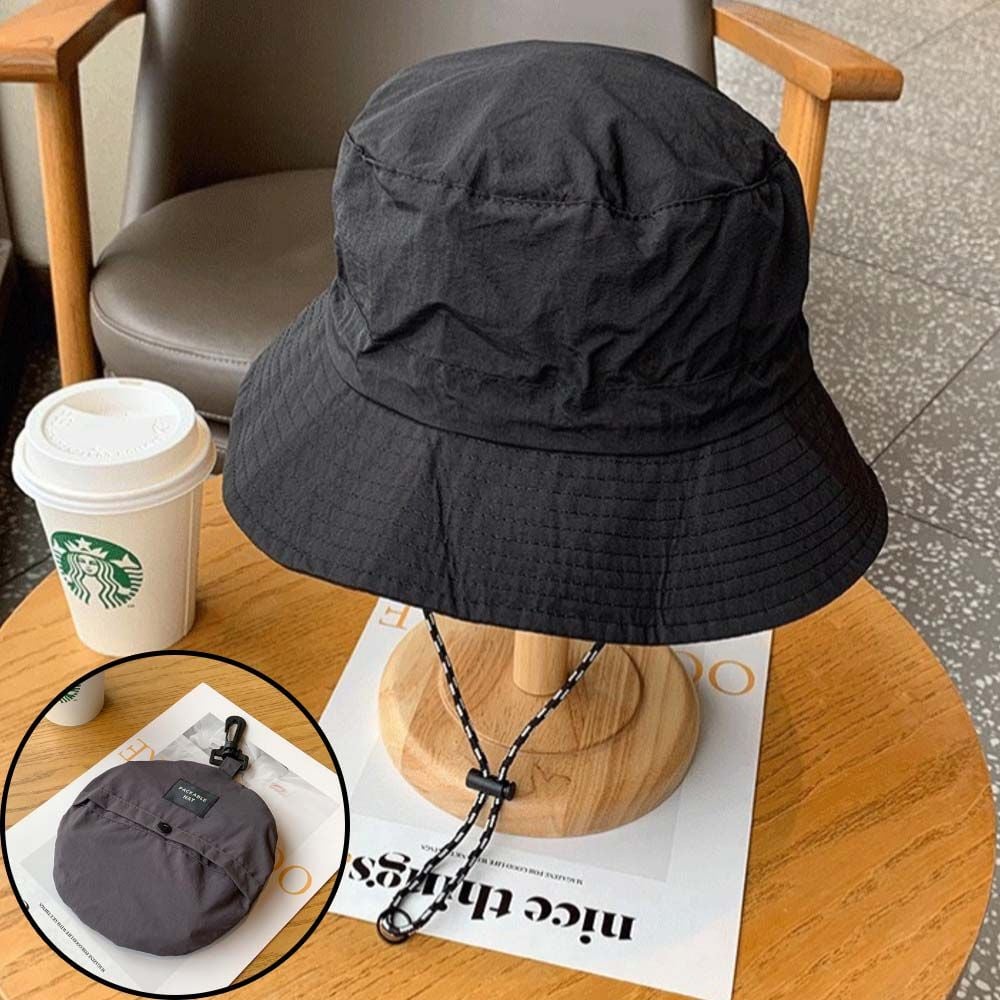포켓형 접이식 모자 버킷햇 햇빛 차단 여름 등산 캠핑 사파리 여성썬캡 가리개 벙거지 - 상품 이미지