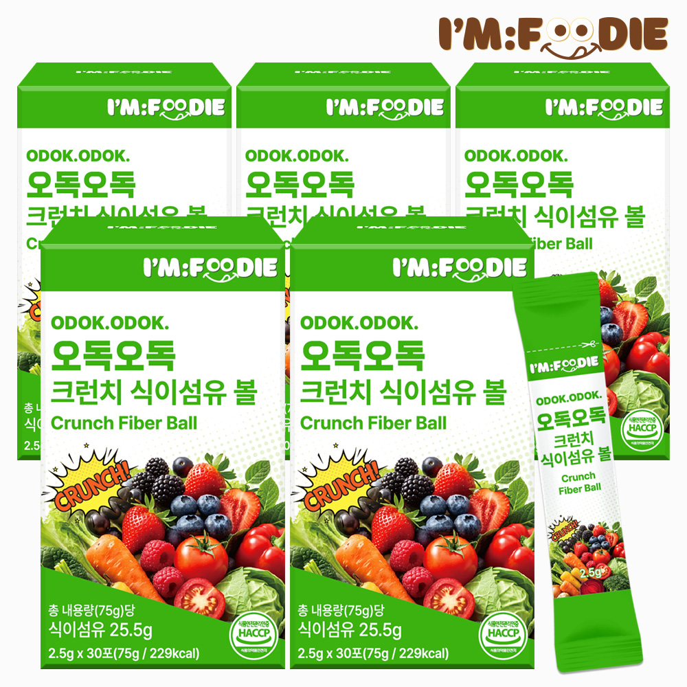 아임푸디 오독오독 크런치 식이섬유 볼 야채 샐러드 샤인머스켓맛 30포, 5개 - 상품 이미지