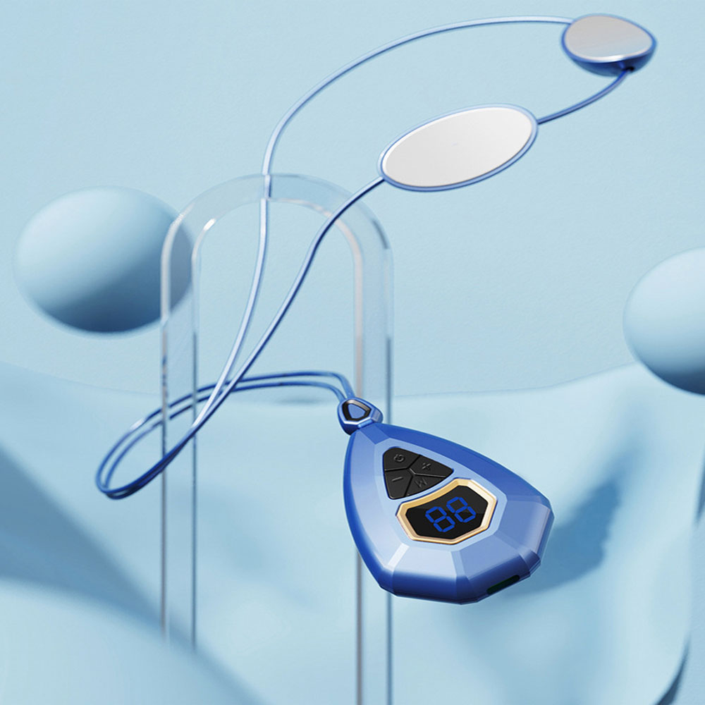 기 미니 목걸이형 충전식 어깨 저주파 안마기 마사 지기 휴대용 목안 - 상품 이미지