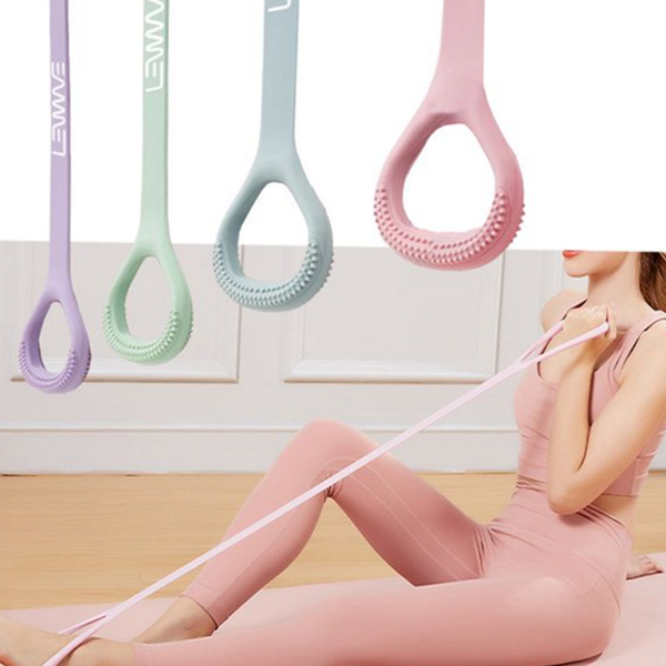 휴대용 실리콘 스트레칭 밴드 운동용 필라테스 스트레칭 밴드 요가 홈트 폼롤러 짐볼 고무 - 상품 이미지
