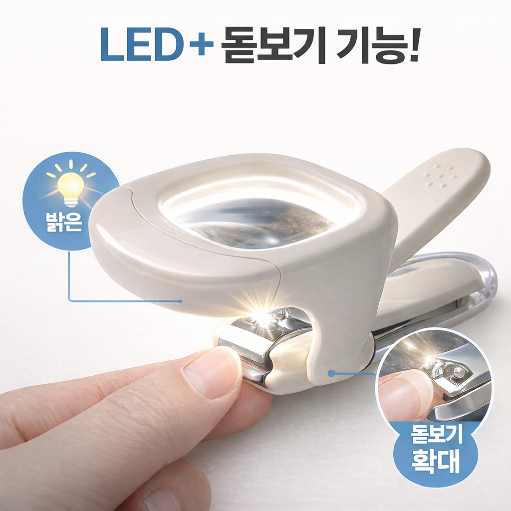 베베까끼 돌 아기 손톱깎이 유아 손톱깎이 LED 돋보기 - 상세 이미지 4