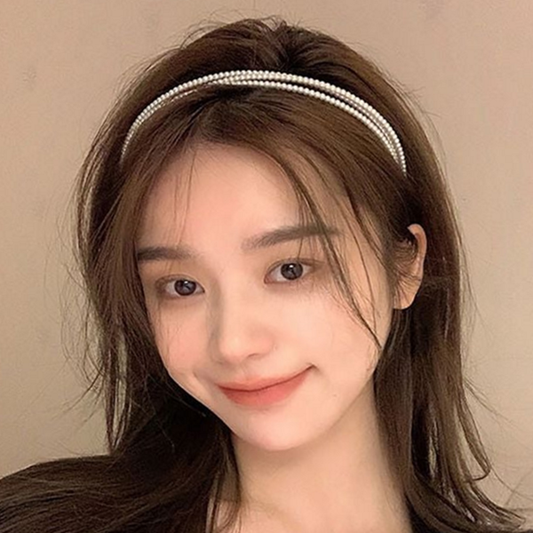 가는 진주 머리띠 얇은세 여성 진주 헤어밴드 데일리 심플 - 상품 이미지