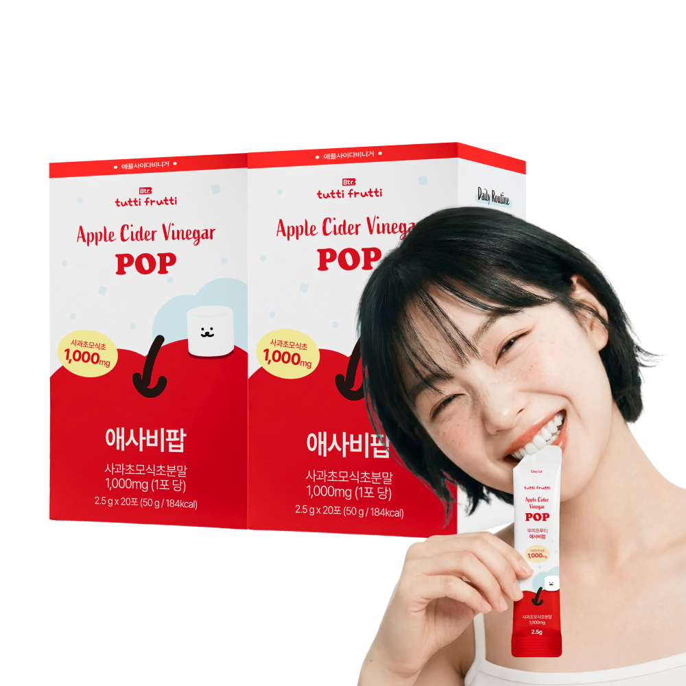 뚜띠프루티 애사비 씹어먹는 애플사이다비니거 알약 캔디 스틱 20포, 2개 - 상품 이미지