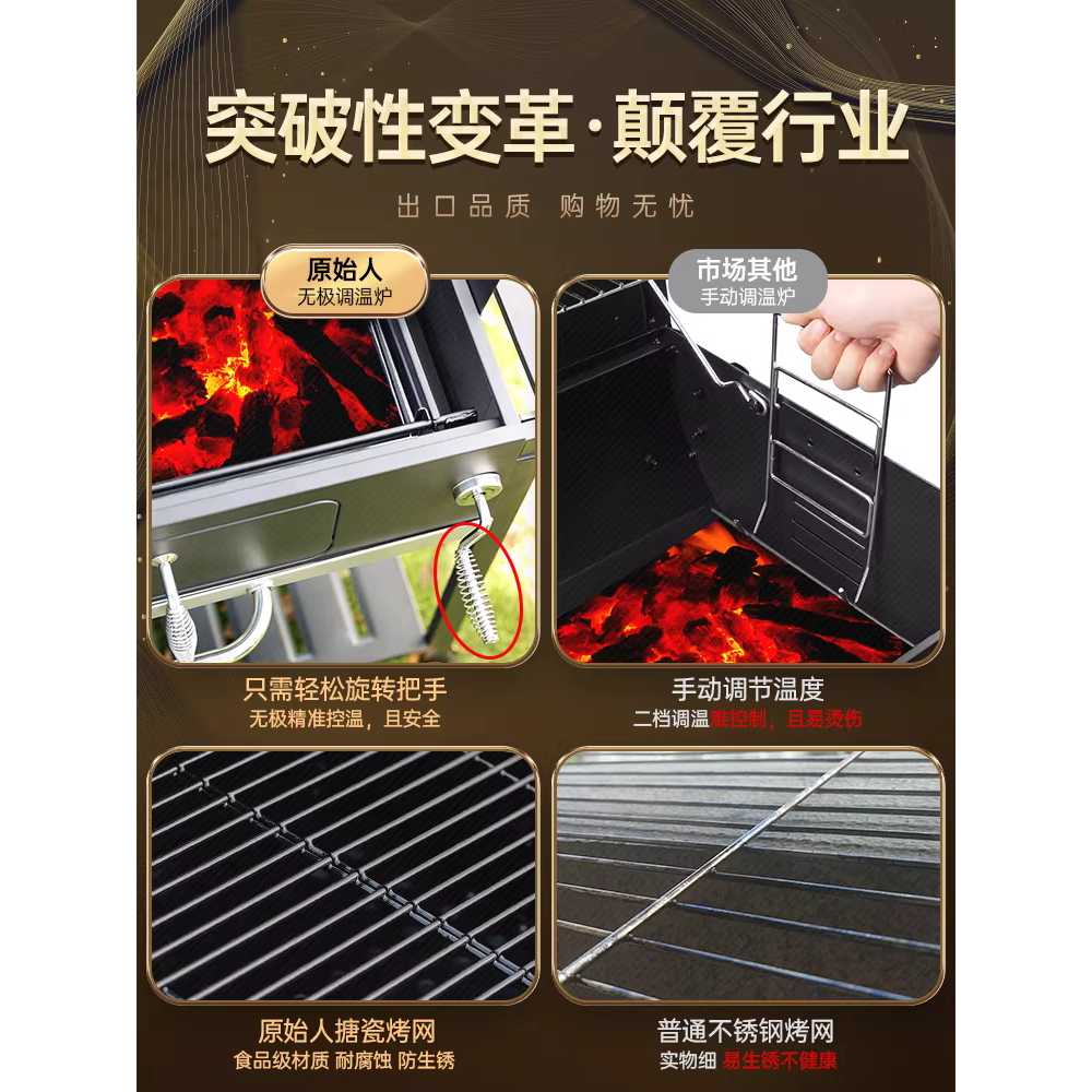 야외용 바베큐 그릴 정원 펜션 캠핑 고기 굽는 화로 기본 - 상세 이미지 3