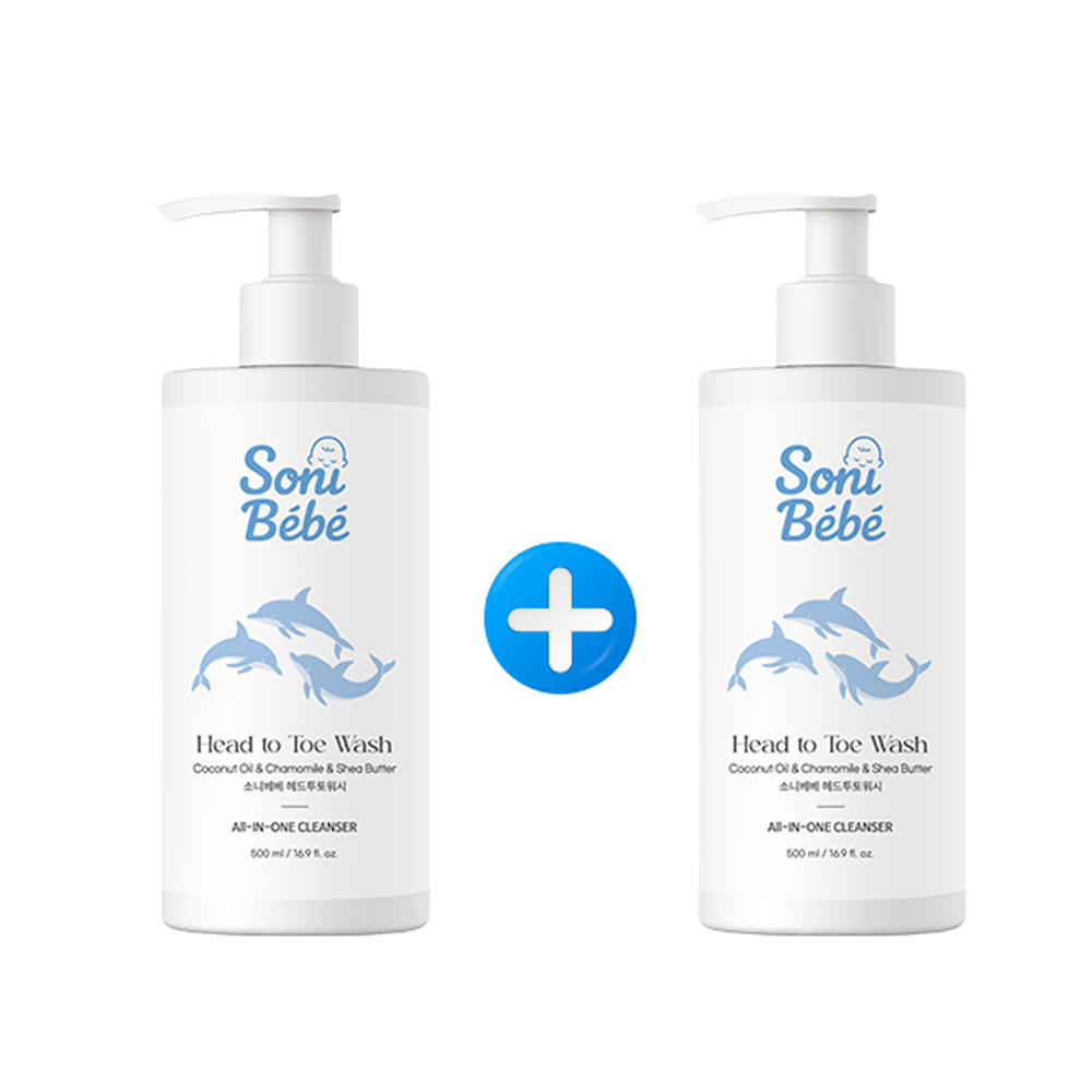 아기 바디워시 신생아 1+1 샴푸겸용 올인원 저자극 약산성 베이비워시 500ml 2개 - 상품 이미지