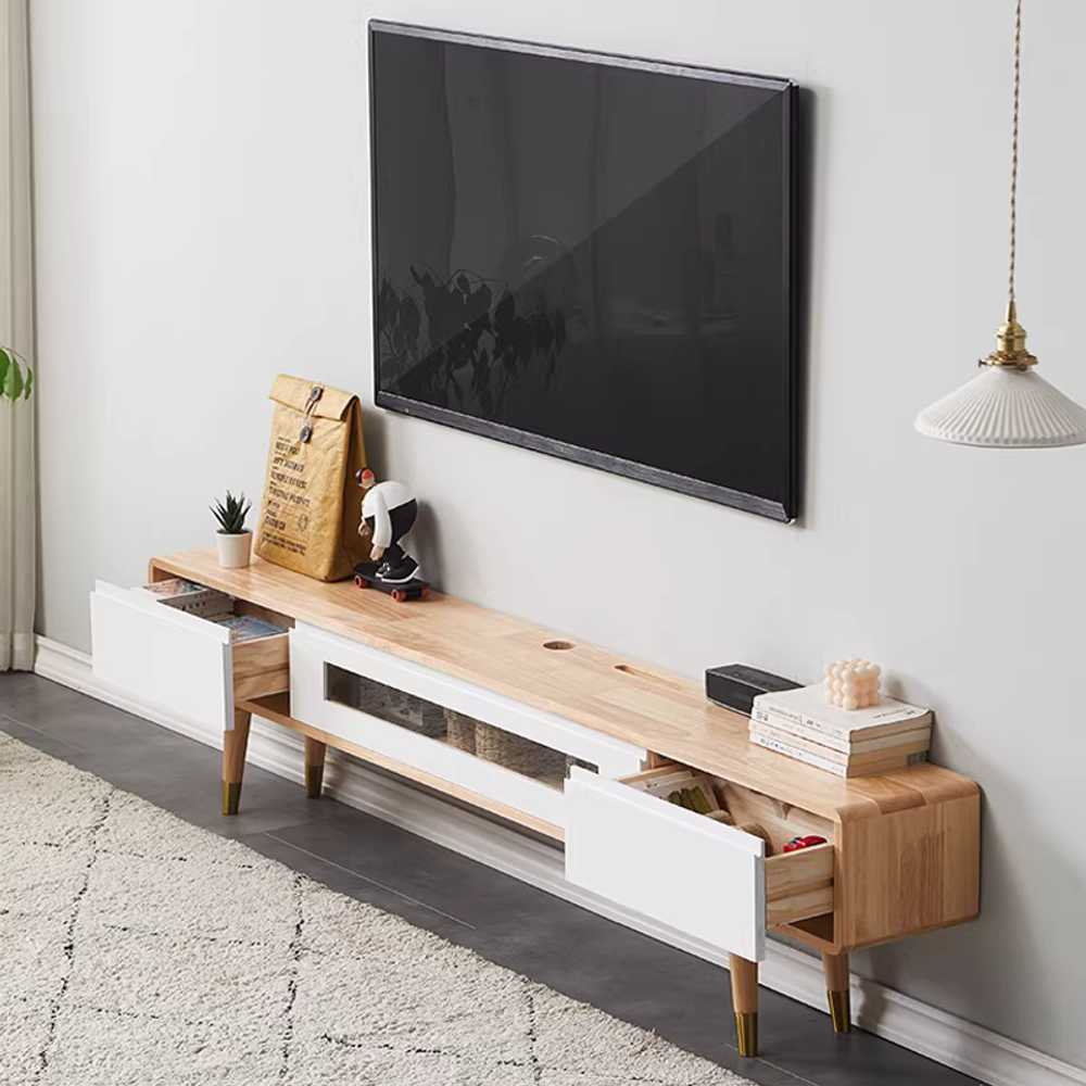 tv 장식장 거실장 아파트 원목 소품 진열 수납장 가구 140cm - 상세 이미지 3