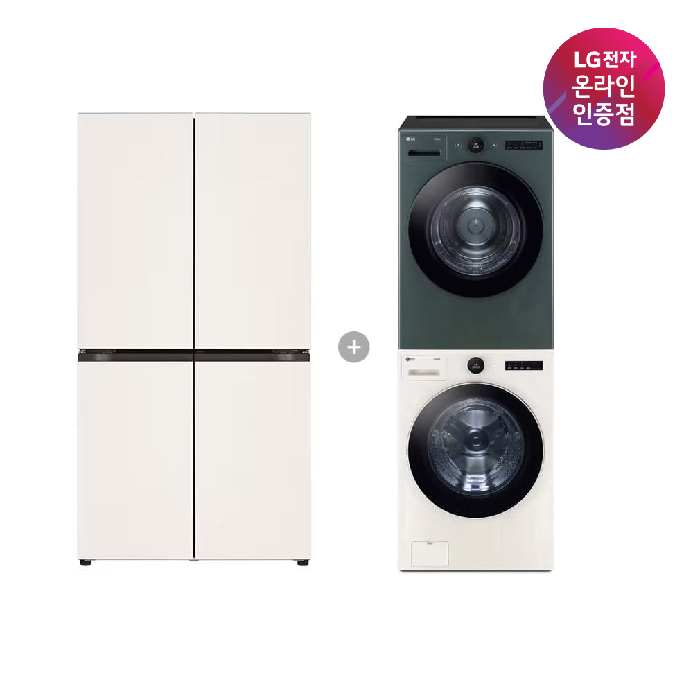 LG 디오스 오브제컬렉션 매직스페이스 냉장고 + LG 트롬 세탁기건조기 세트 (T876MEE111 + FX24ENR-GNG) - 상세 이미지 2