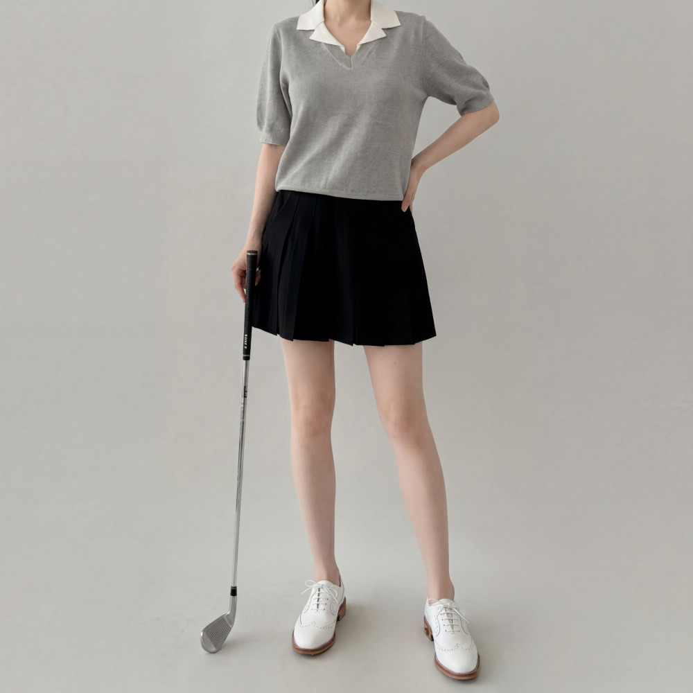 여성골프반팔티 여성골프복 냉감 메쉬 쿨 카라티 이미지 8