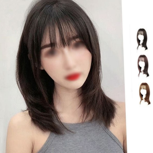 레이어드 중단발 통가발 웨이브 중단발 데일리 전체 여성 - 상품 이미지