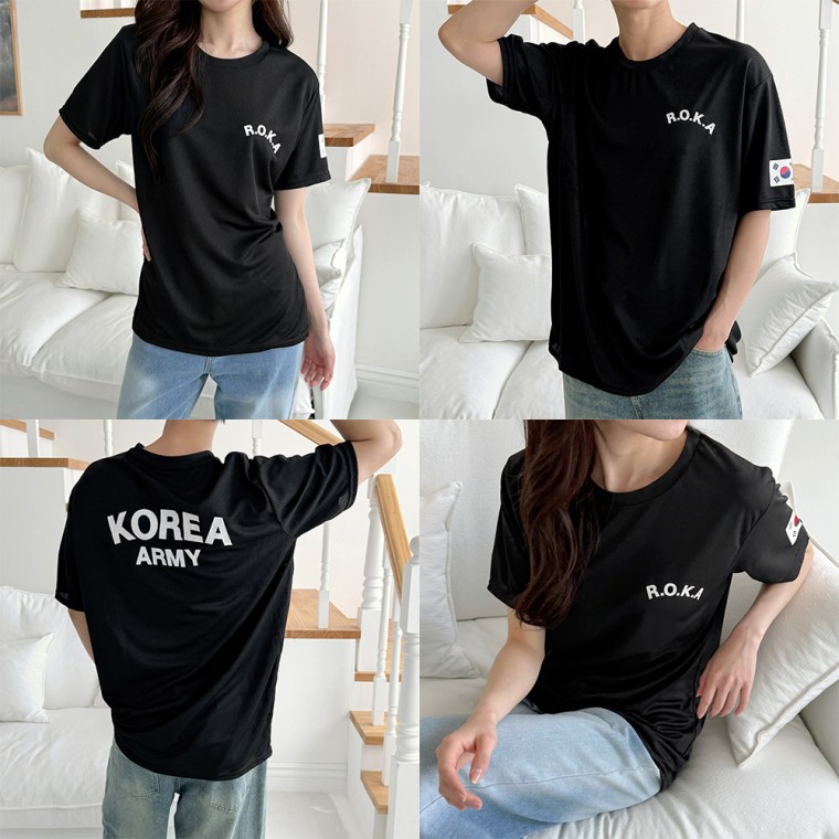 ROKA 로카 쿨링 반팔티 기능성 체육대회 단체 육군 군대 반팔 티셔츠 로카티 - 상품 이미지