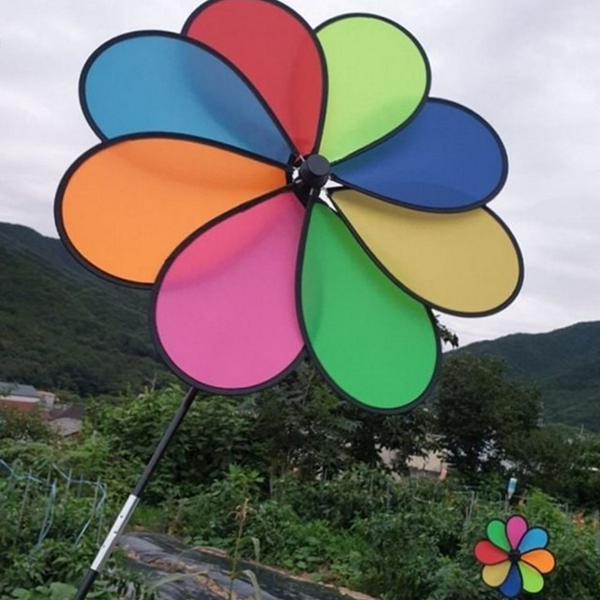 알루미늄 정원 바람개비 캠핑장 대형 바람개비 장식 야외 레인보우 알록달록 다채로운 플라스틱 - 상품 이미지