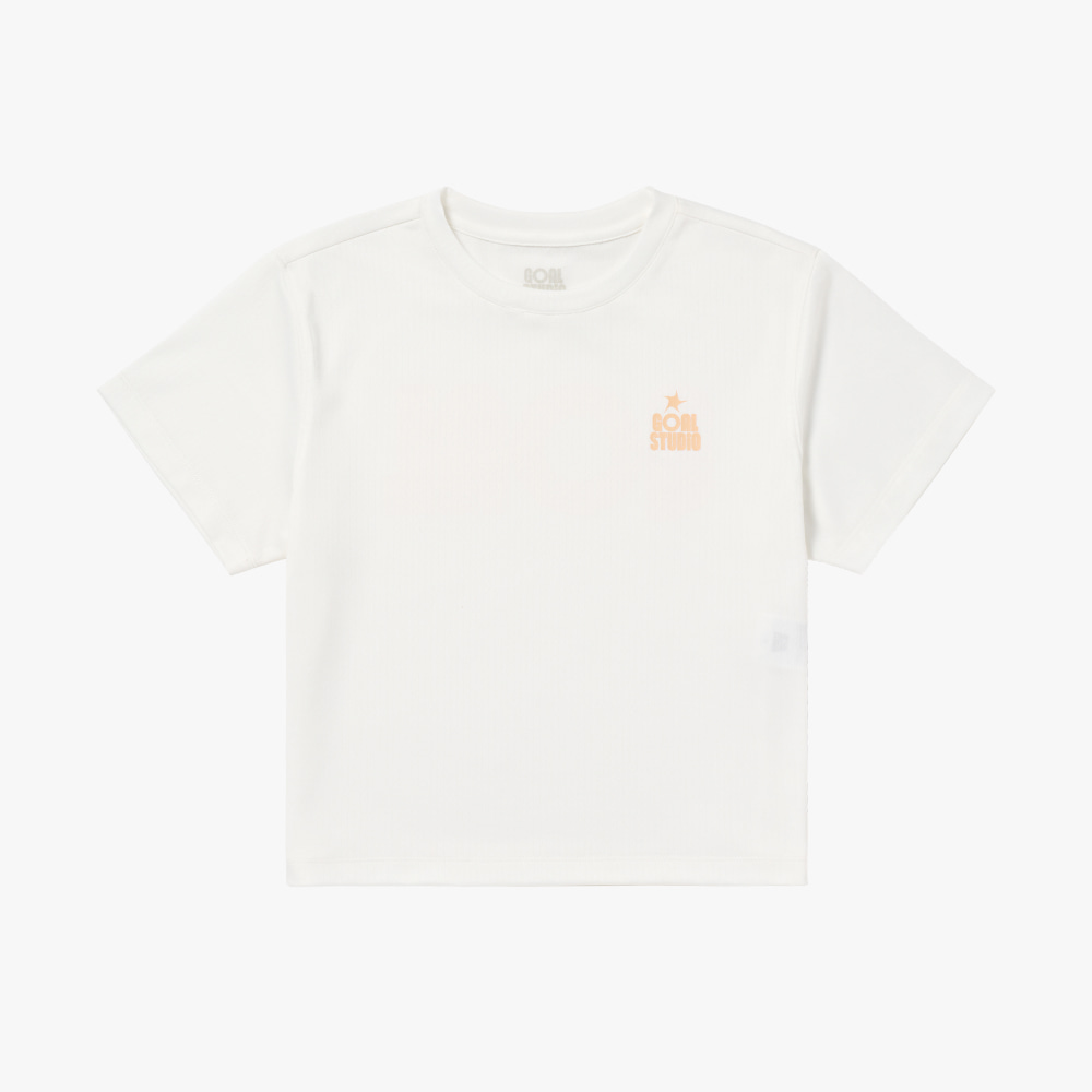 WS TRACK GOAL LOGO CROP TEE-OFF WHITE - 상품 이미지