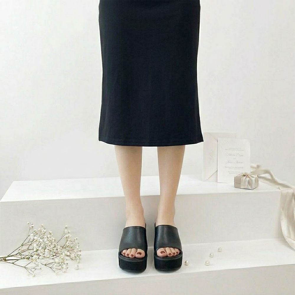 좋으니 빅사이즈 발편한 키높이 웨딩 촬영 웨딩슈즈 와이드 통굽 슬리퍼 9cm 이미지 6