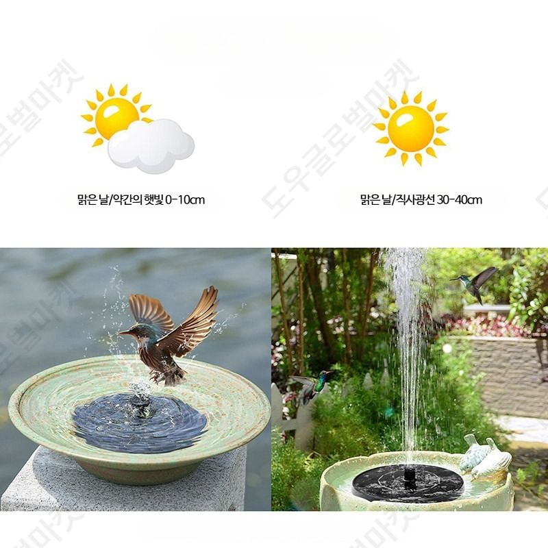 연못 태양광분수 태양열 LED 조경 인테리어 마당 이미지 7