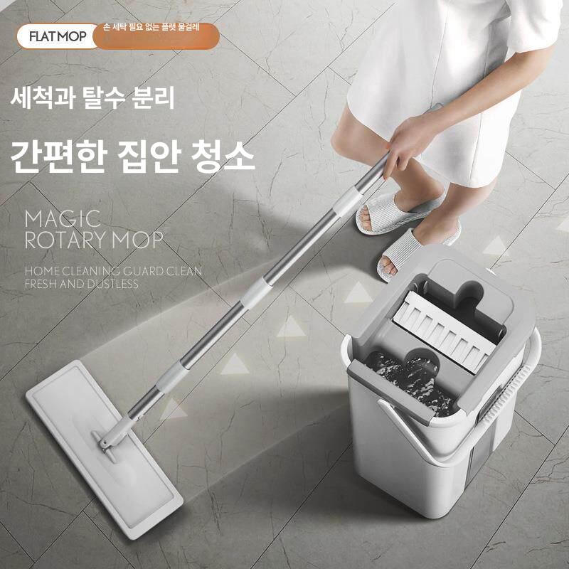 물걸레 청소기 수동 원룸 가정용 바닥 물청소 회전식 흡입 회전 푸시 핸드 바퀴 - 상세 이미지 4