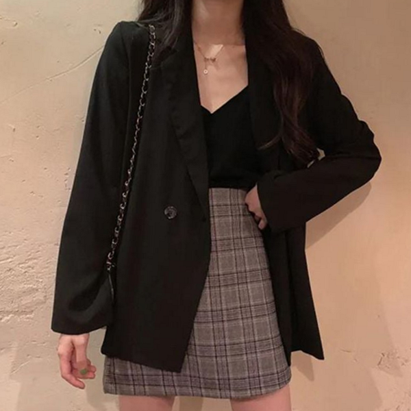 루즈핏 여성 오버핏 자켓 캐주얼 여성 베이직 자켓 봄여자 데일리 무지 가을 직장 - 상품 이미지