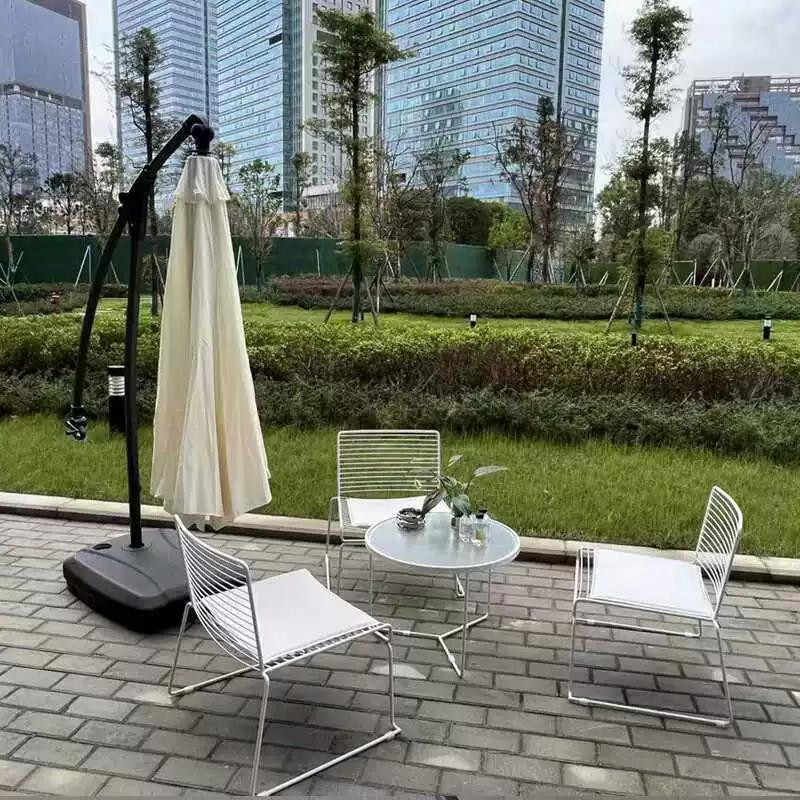 야외테이블 의자 세트 카페 정원 테라스 발코니 철제 의자테이블 2인용 - 상세 이미지 2