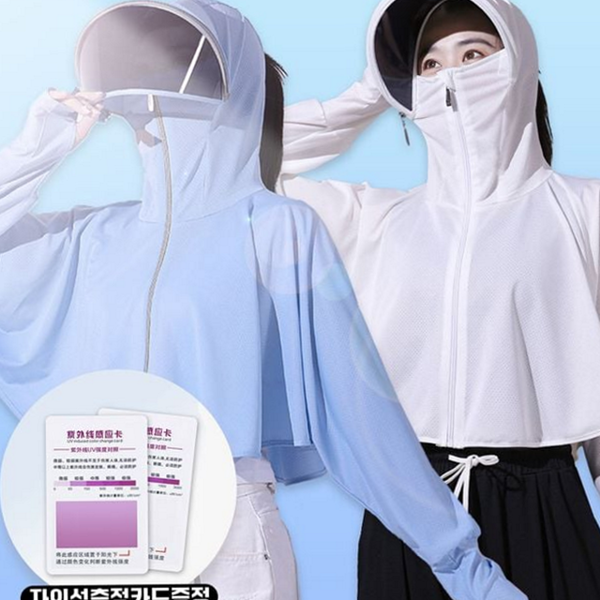 자외선 여성 매쉬 집업 시루스 냉감 차단 시루스 후드 자켓 루즈핏 메쉬 쿨링 티셔츠 여름용 - 상품 이미지