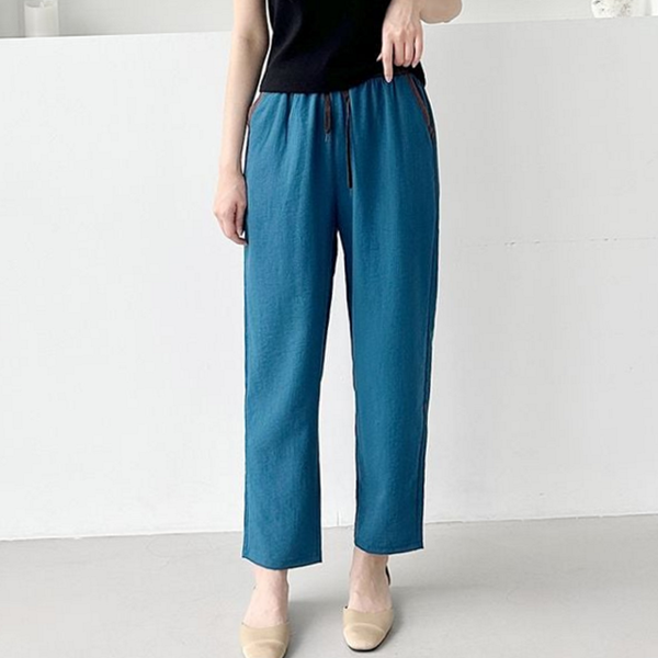데일리 여성 일자 바지 밴딩 여성 인견 바지 여름 팬츠 - 상품 이미지