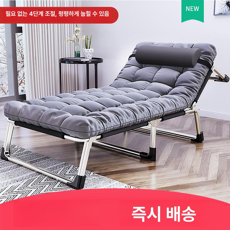 접이식 썬베드 테라스 펜션 일광욕 캠핑용 베란다 발코니 정원 야외 휴식 조절 등받이 강철 66cmx182cm 일체형 침대 - 상세 이미지 2