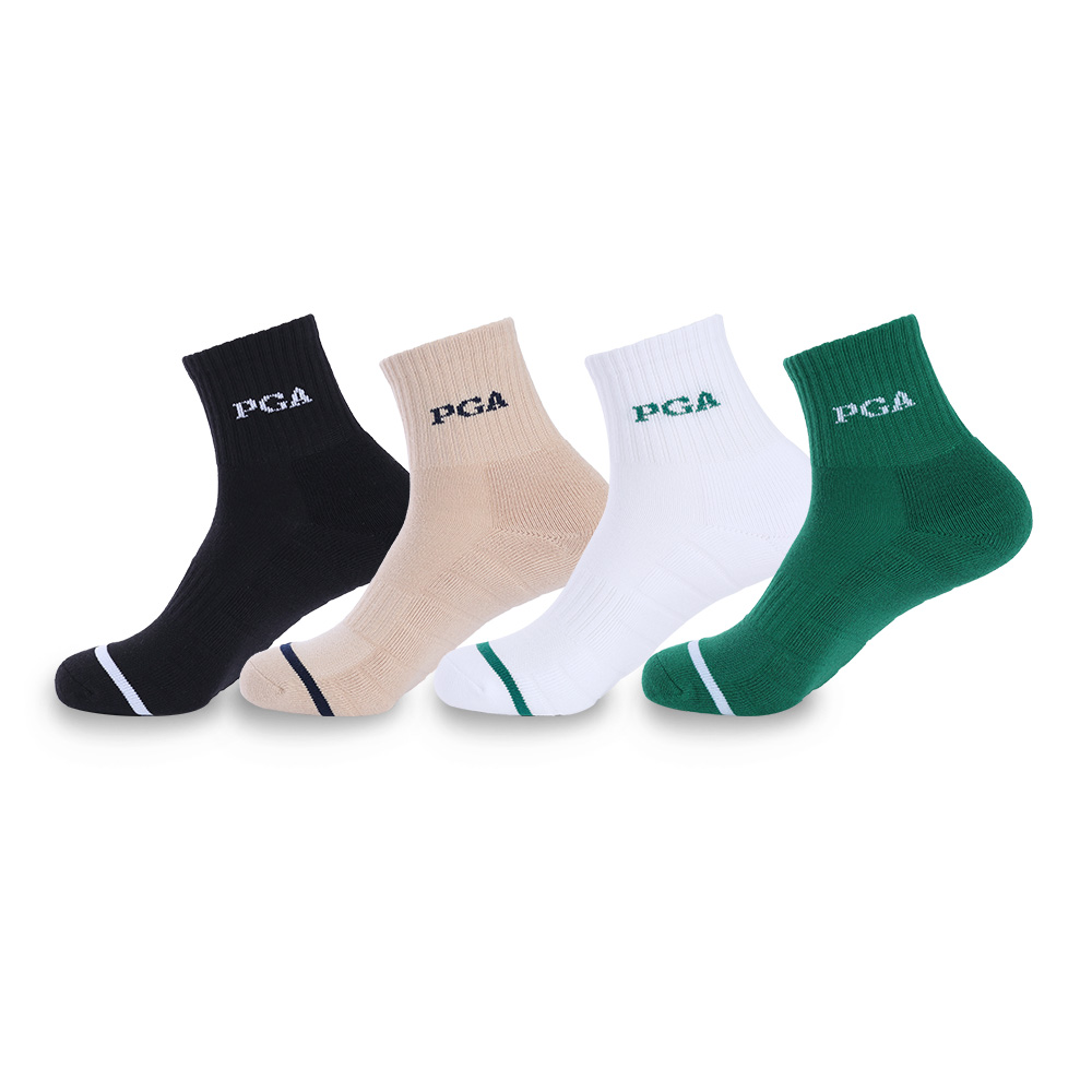 PGA 2중쿠션 스포츠 골프 중목양말 4족 세트 PGAM-70 혼합 4켤레 - 상품 이미지