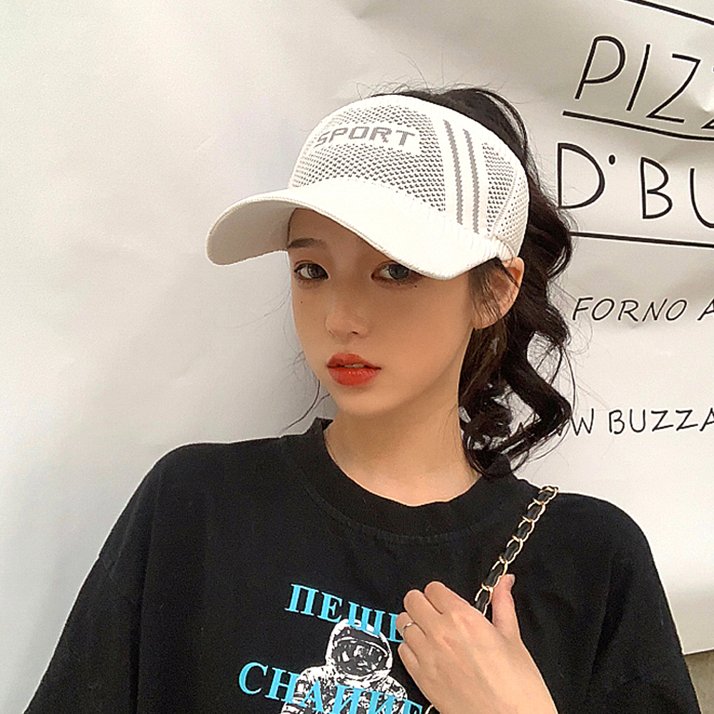 밴드형 스포츠썬캡( 화이트) 골프 테니스 바이저썬캡 DT 1267251 모자 여성썬캡 - 상품 이미지