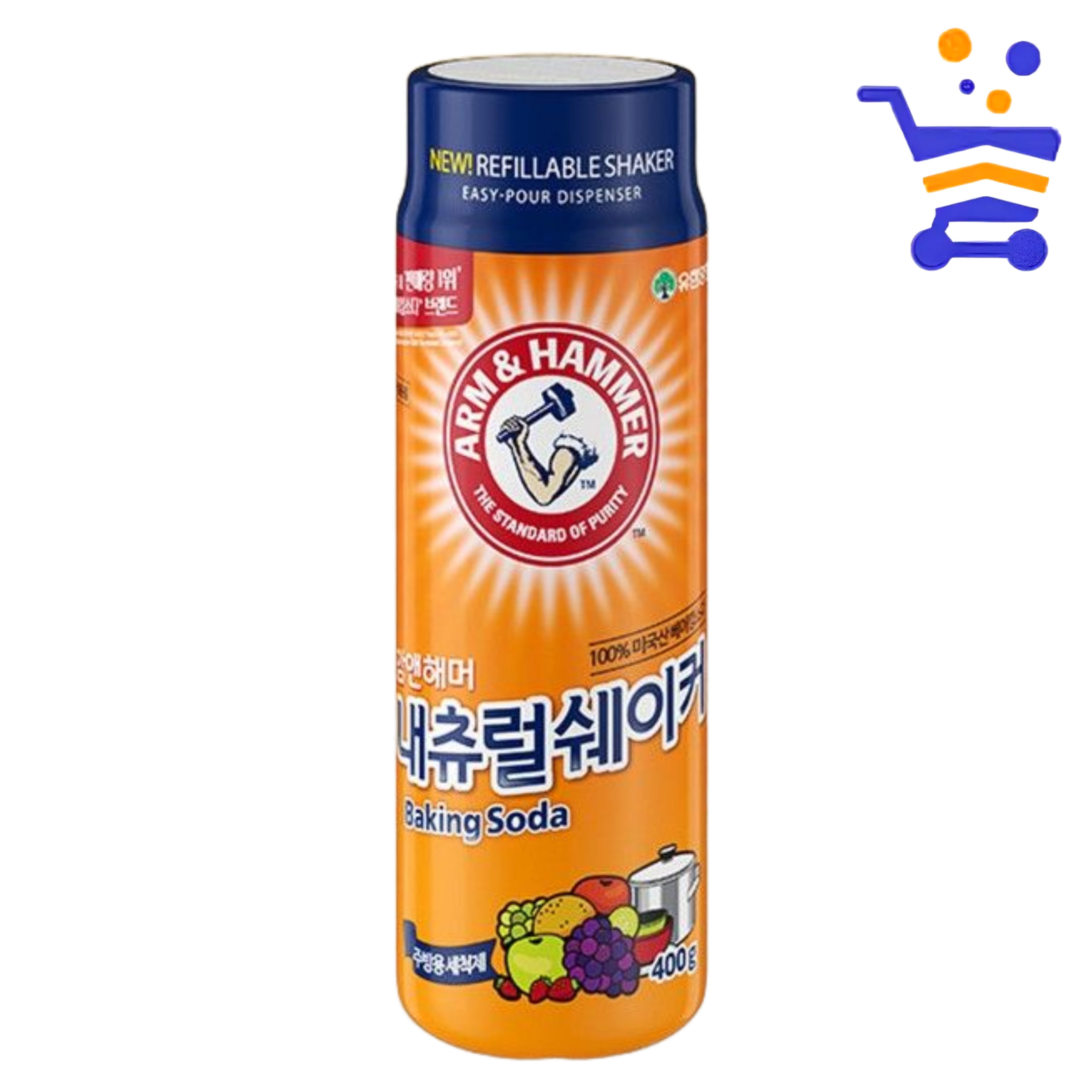 암앤해머 내츄럴쉐이크 400g 베이킹소다 천연 세정제 탈취제 주방 욕실 다용도 청소 - 상품 이미지