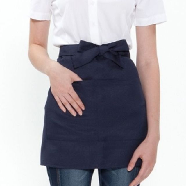 주방 단색 앞치마 허리형 네이비 미니 공방 미술 요리 - 상품 이미지