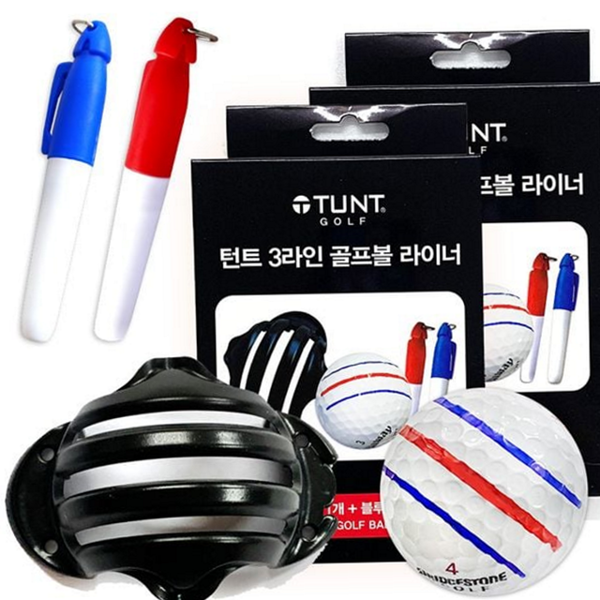 3줄 골프공 라인 마커 라이너 마킹 도구 선긋기 용품 골프 퍼팅 연습 가이드 훈련 보조 - 상품 이미지