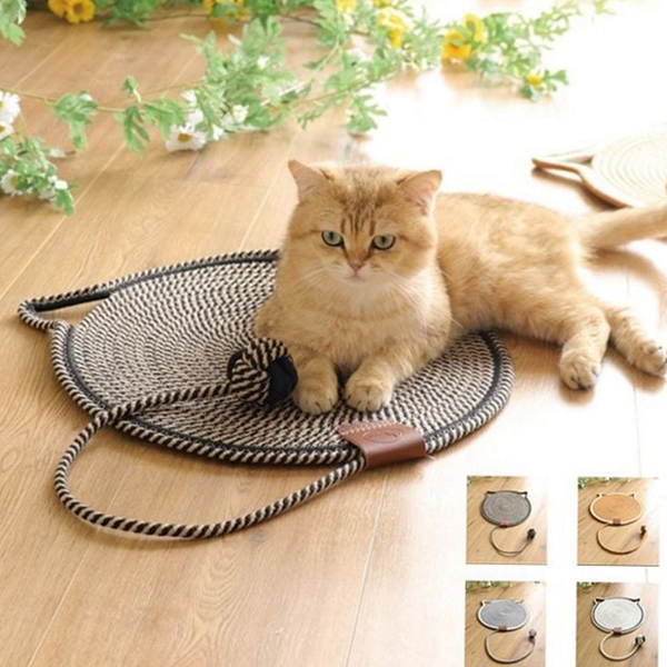 두꺼운 고양이 스크래쳐 튼튼한 고양이 스크래치 패드 원형 장난감 매트 발톱 잠자리 가리개 - 상품 이미지