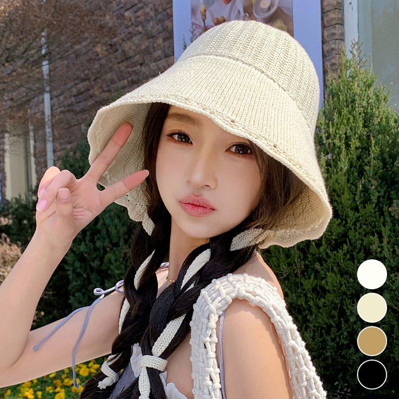 봄 여름 소공녀 보닛햇 레이스 귀여운 모자 햇빛 차단 비치캡 왕골 보넷 라탄 밀짚모자 - 상품 이미지