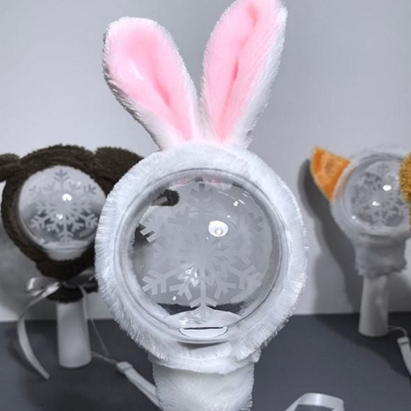 봉제 응원봉 커버 동물 응원봉 꾸미기 액세서리 보호 키링 귀 콘서트 핸드메이드 응원도구 털 - 상품 이미지