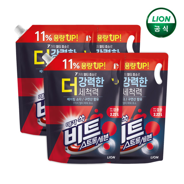 비트 스트롱세븐 액체세제 2.22L 리필x 4개 - 상품 이미지