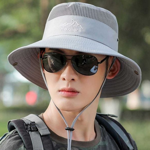 여름 남성 챙 넓은 모자 통풍 남성 메쉬 버킷 햇 - 상품 이미지