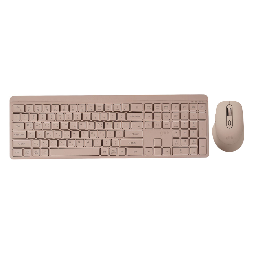 지클릭커 오피스프로 풀윤활 방수 슬림 이지스위치 WMK1100 무선 무소음 블루투스 키보드 마우스 세트 라벤더퍼플 이미지 6