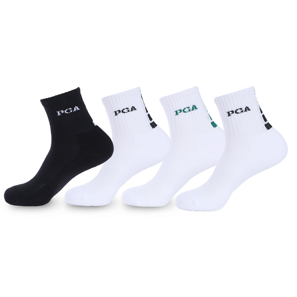 PGA 2중쿠션 스포츠 골프 중목양말 4족 세트 PGAM-68 혼합 (랜덤2+1+1켤레) - 상품 이미지