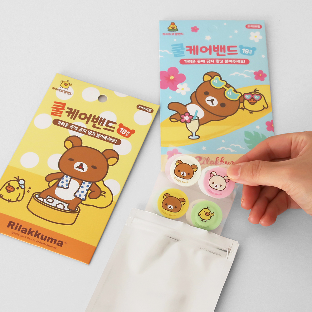 리락쿠마 쿨케어 밴드 캐릭터 키이로이토리 코리락쿠마 모기 벌레 쿨타임 산엑스 굿즈 - 상세 이미지 4