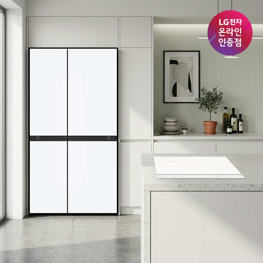 LG 디오스 AI 오브제컬렉션 양문형 냉장고 + LG 디오스 인덕션 (S836MQQ012 + BEI3QKHLOE) 제품 이미지