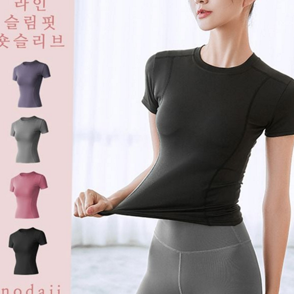 여성 운동복 반팔 트레이닝 헬스복 티셔츠 액티브 상의 - 상품 이미지