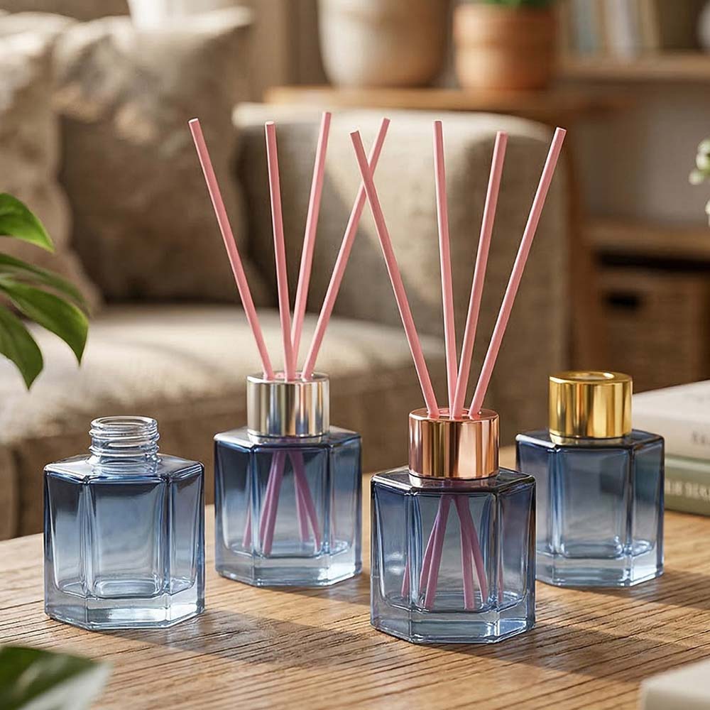 디퓨저 용기 유리병 블루헥타곤 50ml 스티커 리드스틱포함 DIY 이미지 6