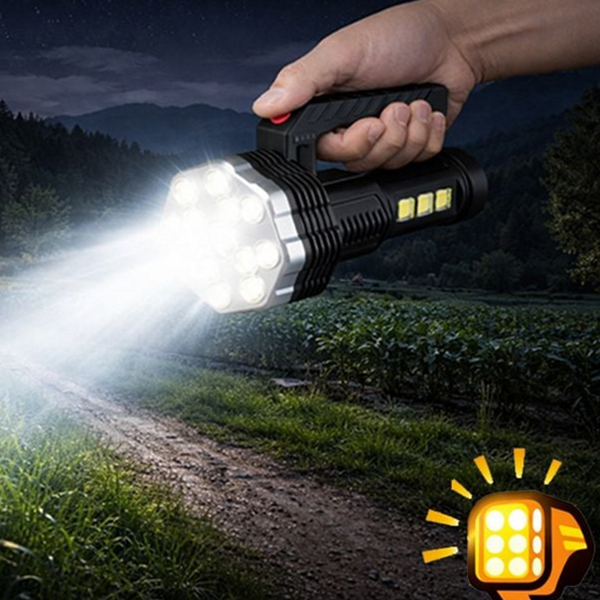 강력 led 손전등 탐조등 충전식 손전등 캠핑용 작업등 후레쉬 랜턴 다용도 LED COB - 상품 이미지