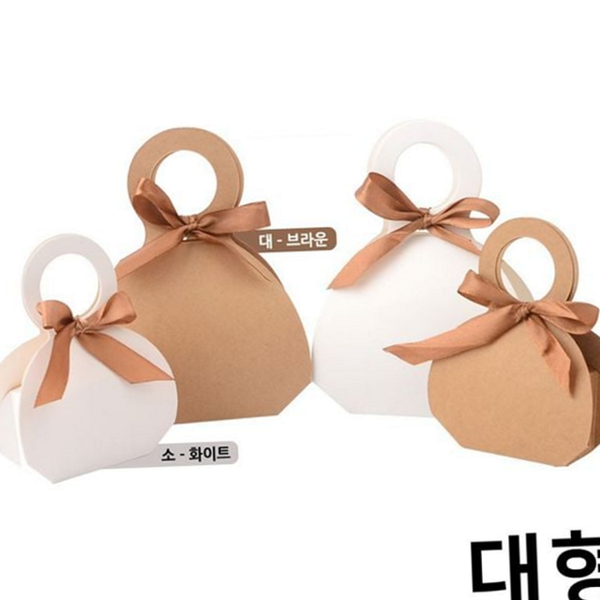 대형 접이식 기프트 박스 손잡이 가방형 선물 상자 크리스마스 답례품 포장 포장용 간식 수납 - 상품 이미지