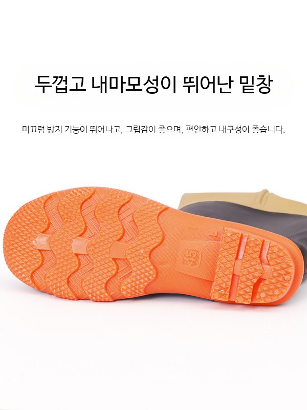 성인 방수 작업복 두꺼운 하이체스트 웨이더 낚시용 수중작업용 전신 보호복 - 상세 이미지 5