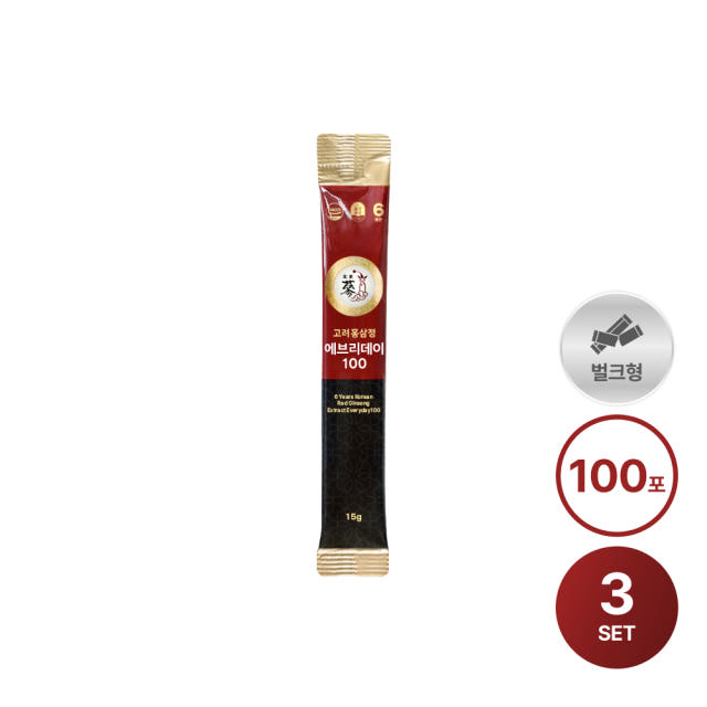 PNBG 풍년보감 에브리데이100 홍삼정 진액스틱 가성비 부모님 선물세트 100포, 3개