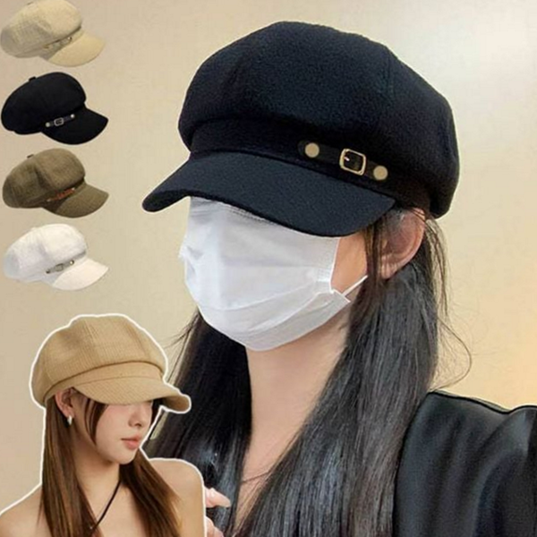 클래식 여성 팔각 모자 빈티지 팔각 모자 데일리 코디 가을 - 상품 이미지