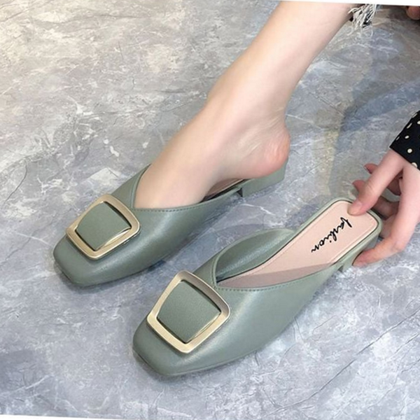 스퀘어 블로퍼 로퍼 여성 뮬 슬리퍼 구두 - 상품 이미지