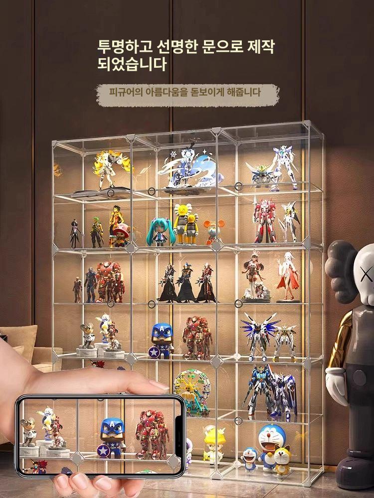 피규어 전시장 릴 쇼케이스 조립 공간 건담 장식장 인형 장식 고급형 내구성 강화 튼튼한 - 상세 이미지 4
