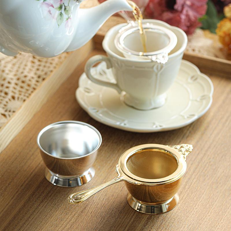 티 스트레이너 선물 차망 골드 거름망 영국 인퓨저 필터받침 스텐 - 상세 이미지 3