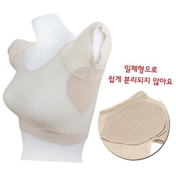 얇은 여성암 패드 티셔츠 메쉬 통기성 반팔 스트레치 레이어드 슬림핏 겨드랑이땀 이너웨어 숏 - 상품 이미지