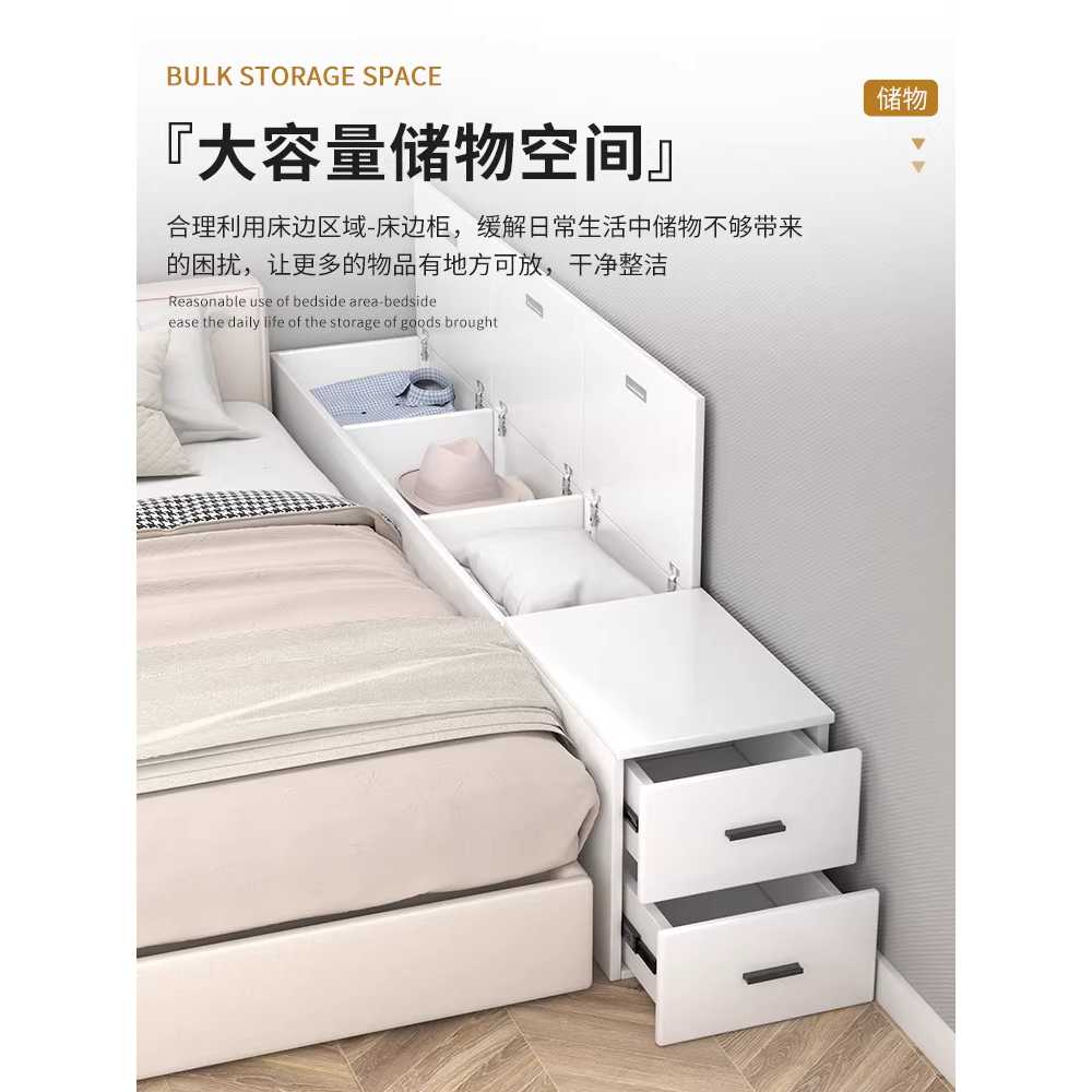 우드 침대 틈새 수납장 미니 캐비닛 침실 폭좁은 서랍장 135 - 상세 이미지 4